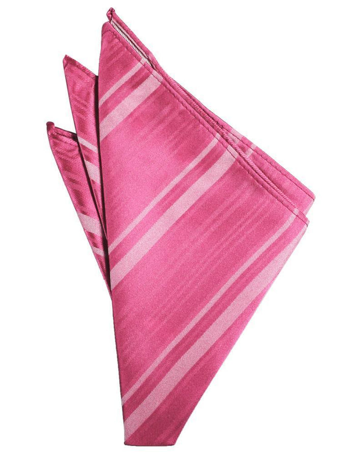 Bubblegum Striped Satin Pocket Square by Cardi