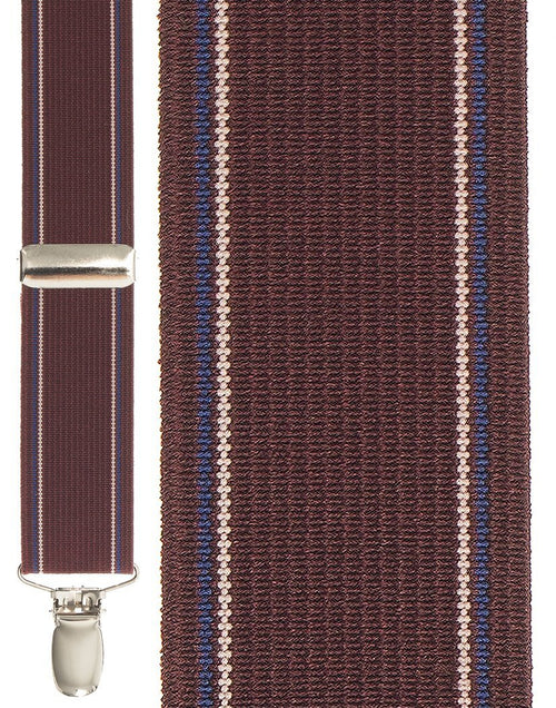 Burgundy Edge Stripe Suspenders by Cardi