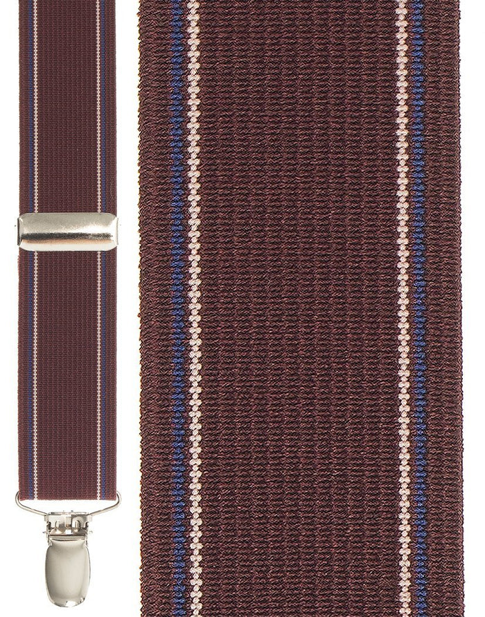 Burgundy Edge Stripe Suspenders by Cardi