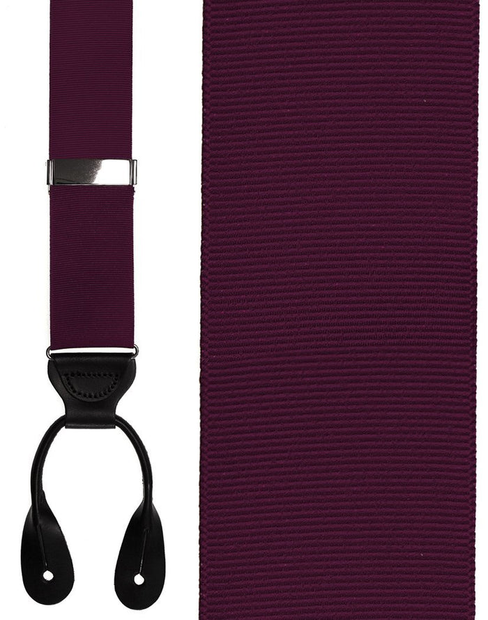Burgundy Grosgraine Ribbon II Suspenders by Cardi