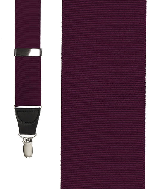 Burgundy Grosgraine Ribbon Suspenders by Cardi