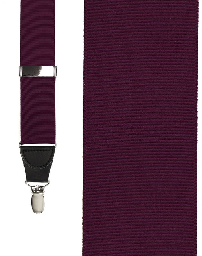 Burgundy Grosgraine Ribbon Suspenders by Cardi