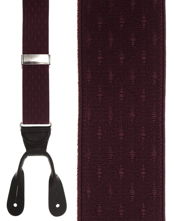 Burgundy Petite Diamonds Suspenders by Cardi