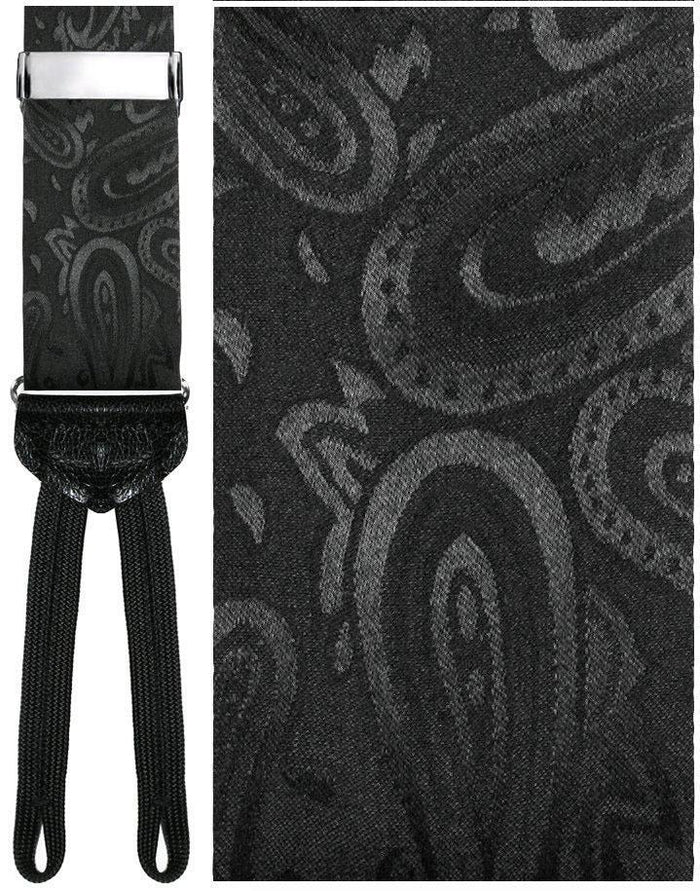 Calabria Black Paisley Suspenders by Cardi