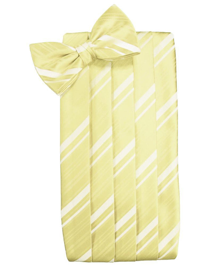 Canary Striped Satin Cummerbund Cardi