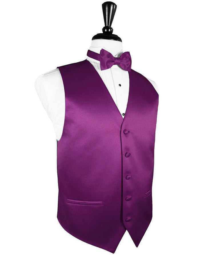 Cassis Luxury Satin Tuxedo Vest Cardi