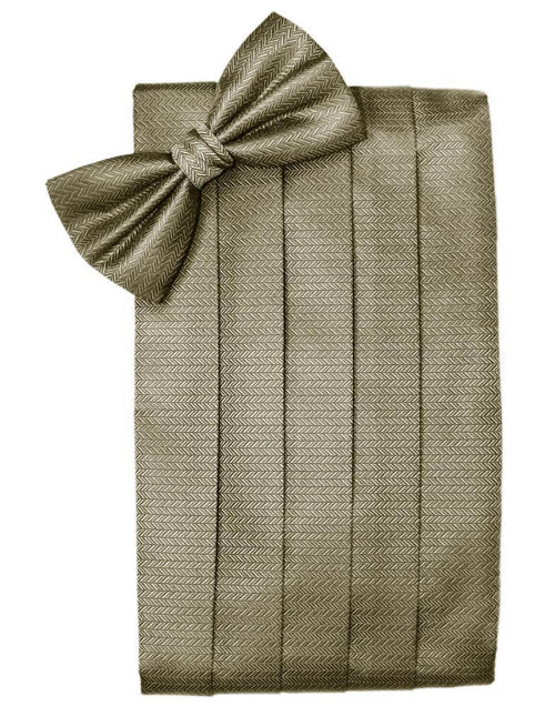 Champagne Herringbone Kids Cummerbund Cardi