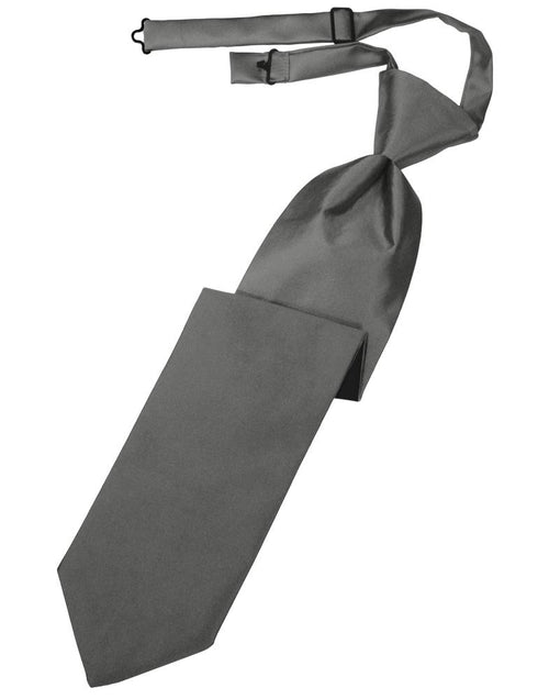 Charcoal Luxury Satin Kids Necktie Cardi
