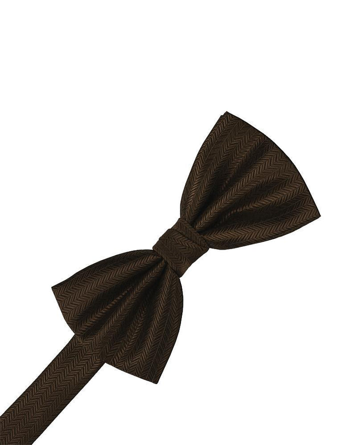 Chocolate Herringbone Bow Tie Cardi