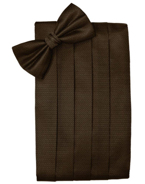 Chocolate Herringbone Kids Cummerbund by Cardi