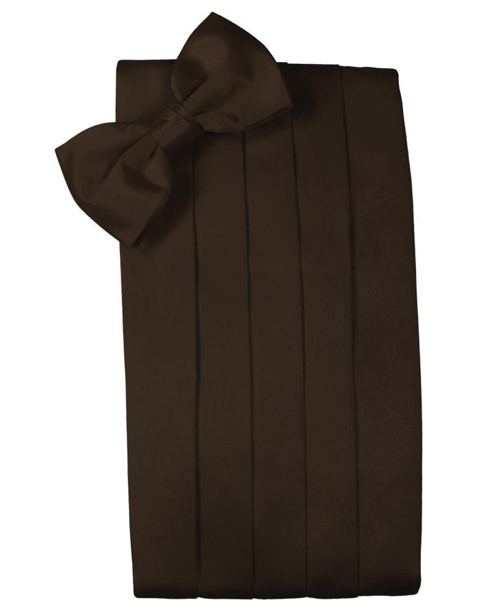 Chocolate Luxury Satin Cummerbund Cardi