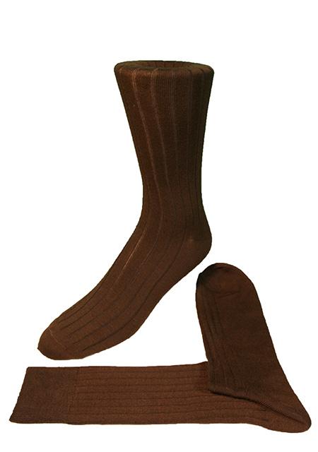 Chocolate Ribbed Kids Formal Socks Cardi