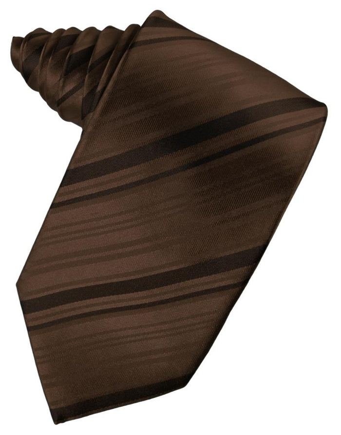 Chocolate Striped Silk Necktie by Cardi
