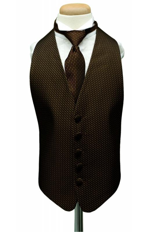 Chocolate Venetian Kids Tuxedo Vest Cardi