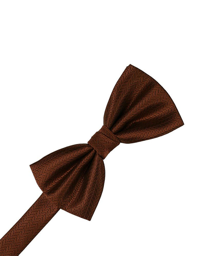 Cinnamon Herringbone Kids Bow Tie by Cardi
