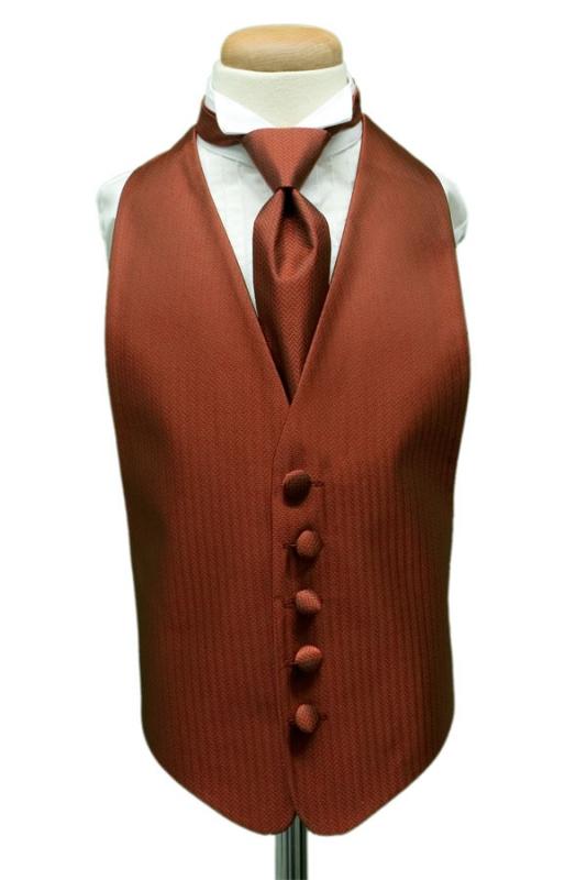 Cinnamon Herringbone Kids Tuxedo Vest by Cardi