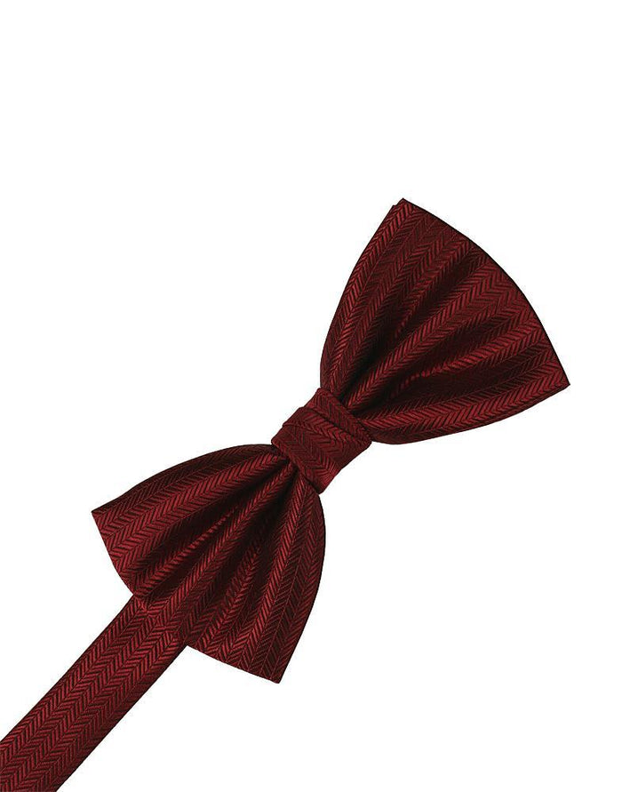 Claret Herringbone Bow Tie by Cardi