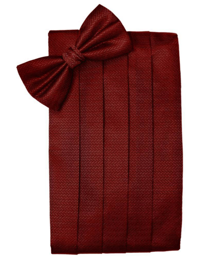 Claret Herringbone Kids Cummerbund Cardi