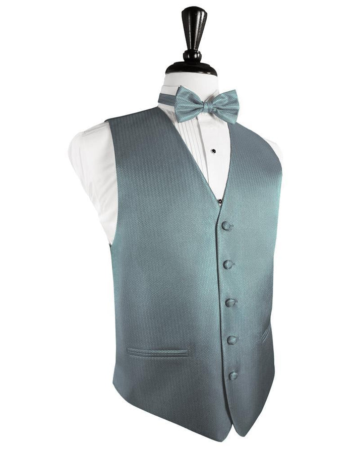 Cloudy Herringbone Tuxedo Vest by Cardi