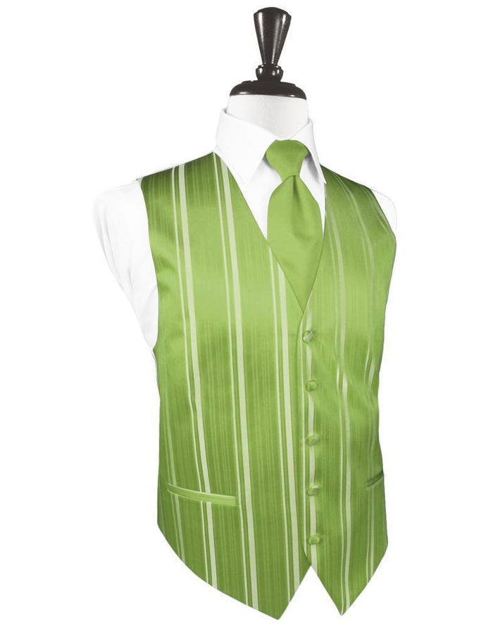 Clover Striped Satin Tuxedo Vest Cardi