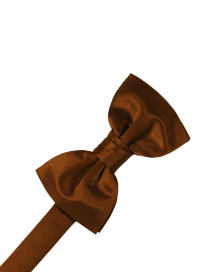 Cognac Luxury Satin Kids Bow Tie Cardi