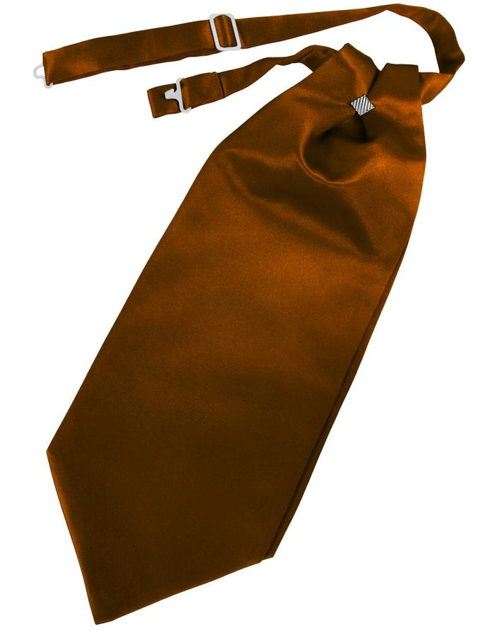 Cognac Solid Satin Kids Cravat by Cardi