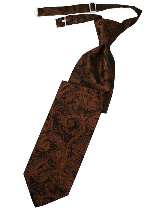 Cognac Tapestry Kids Necktie by Cardi