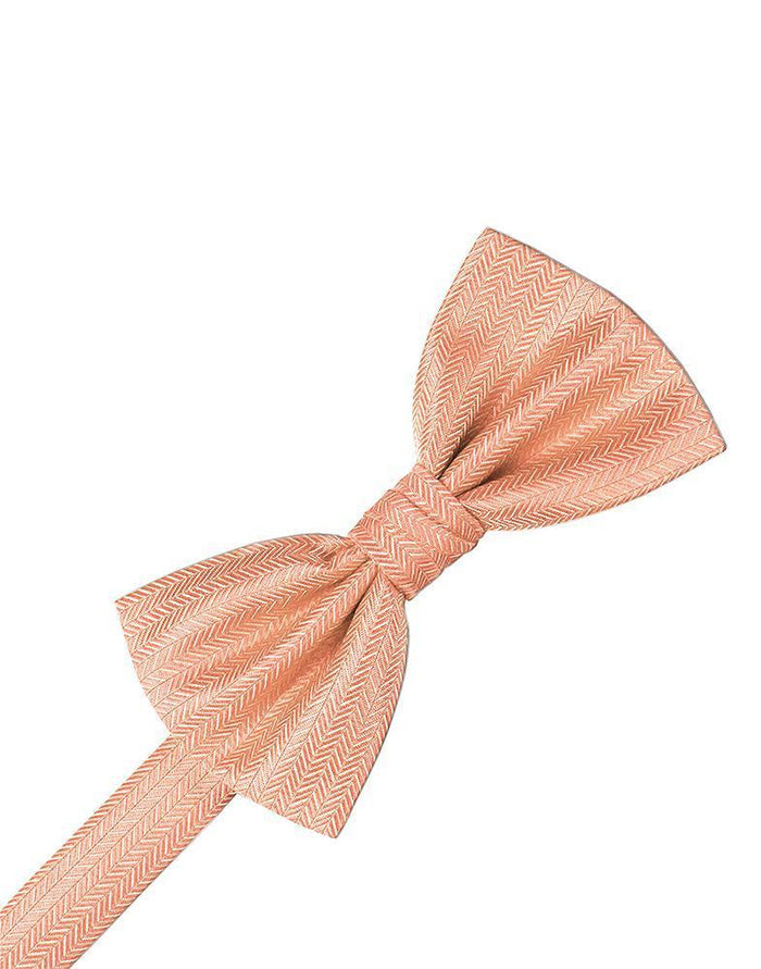 Coral Herringbone Kids Bow Tie by Cardi