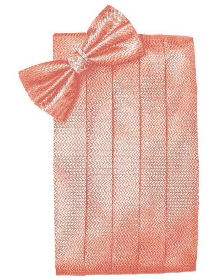 Coral Herringbone Kids Cummerbund Cardi