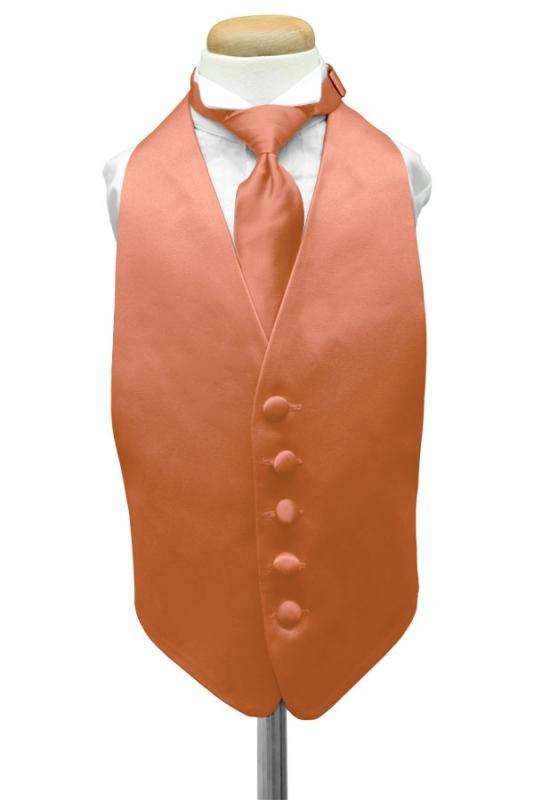 Coral Luxury Satin Kids Tuxedo Vest Cardi