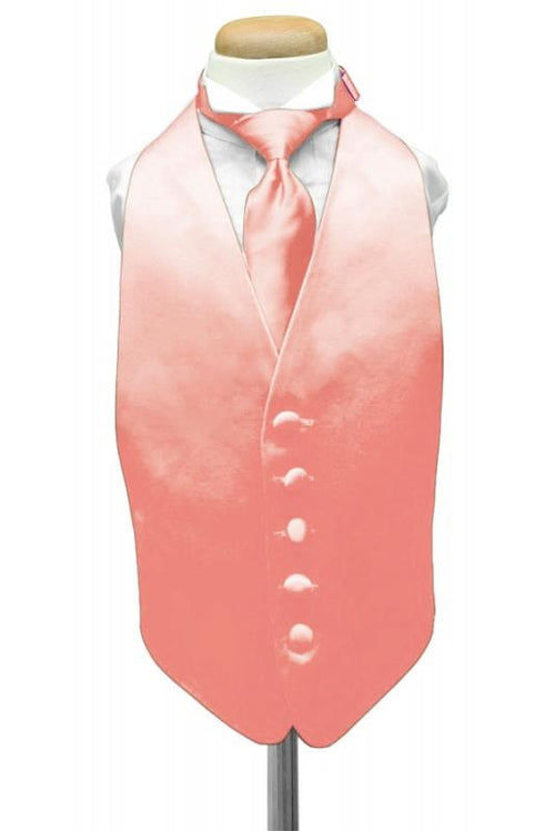 Coral Reef Luxury Satin Kids Tuxedo Vest by Cardi