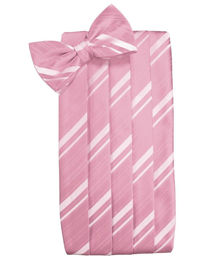 Coral Striped Satin Cummerbund by Cardi