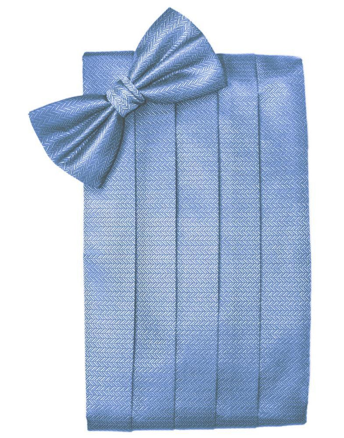 Cornflower Herringbone Cummerbund by Cardi