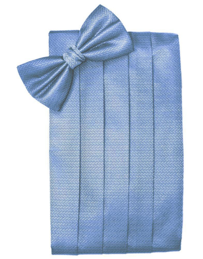 Cornflower Herringbone Kids Cummerbund by Cardi