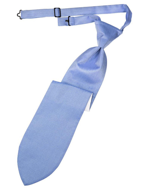 Cornflower Herringbone Kids Necktie by Cardi
