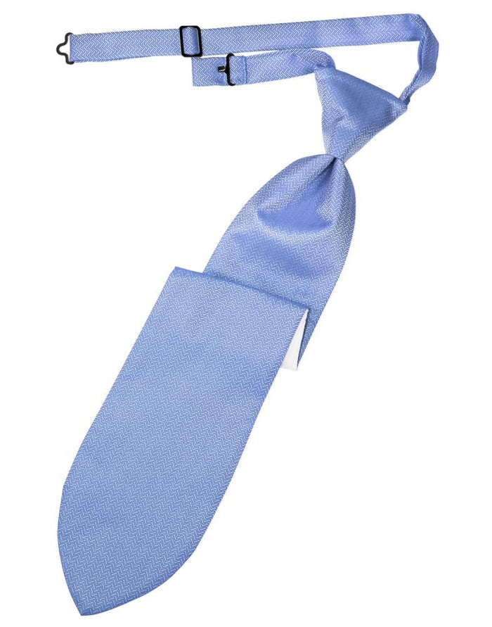 Cornflower Herringbone Kids Necktie by Cardi