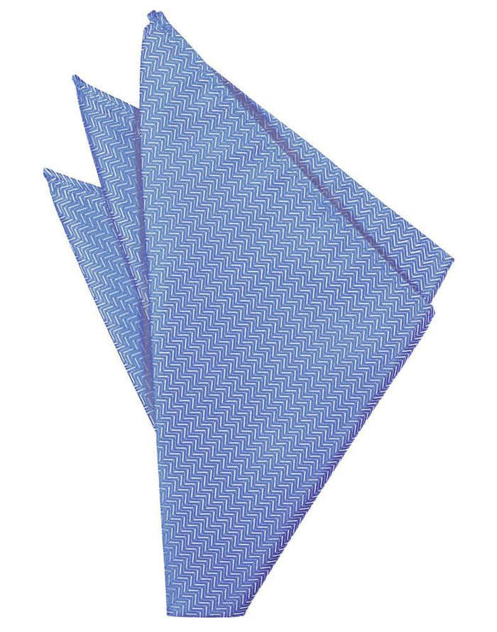 Cornflower Herringbone Pocket Square by Cardi