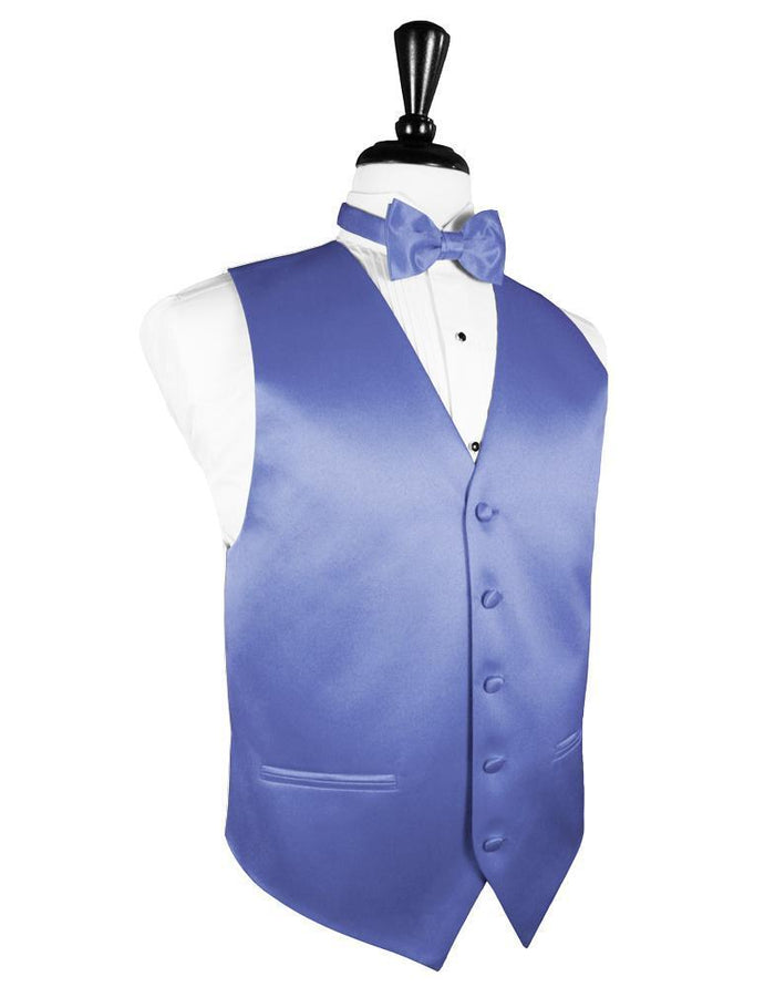 Cornflower Luxury Satin Tuxedo Vest Cardi
