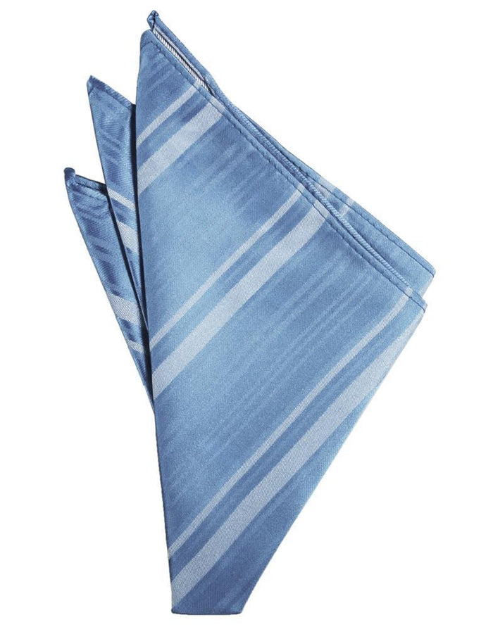 Cornflower Striped Satin Pocket Square Cardi