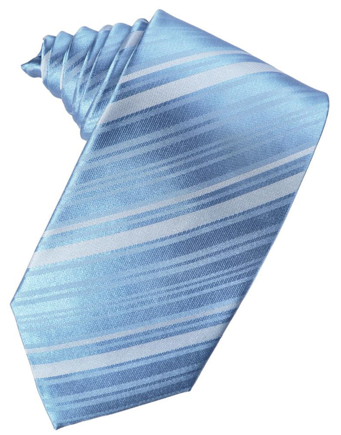 Cornflower Striped Silk Necktie by Cardi