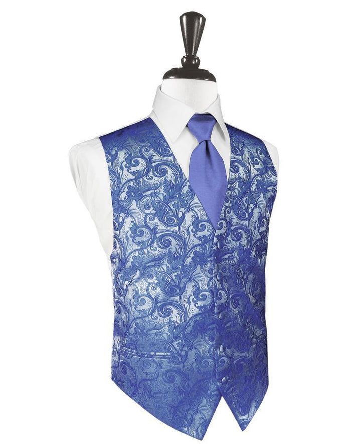 Cornflower Tapestry Tuxedo Vest by Cardi
