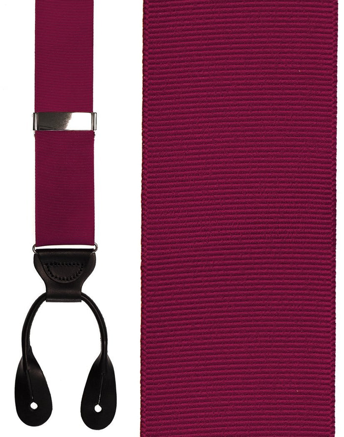 Cranberry Grosgraine Ribbon II Suspenders by Cardi