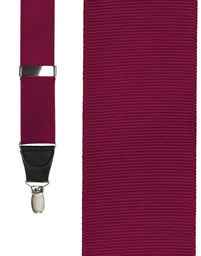 Cranberry Grosgraine Ribbon Suspenders by Cardi