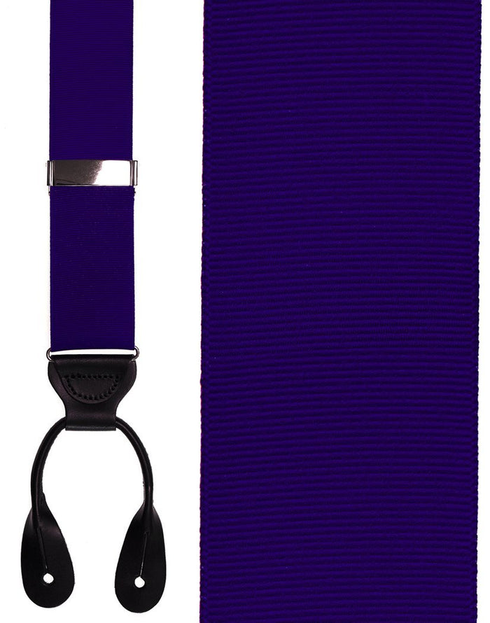 Dark Purple Grosgraine Ribbon II Suspenders by Cardi