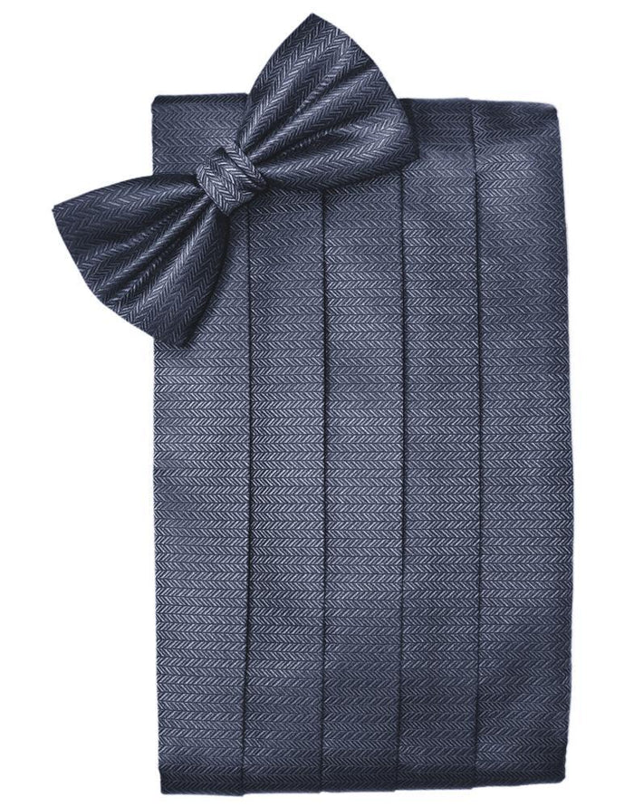 Desert Blue Herringbone Cummerbund Cardi