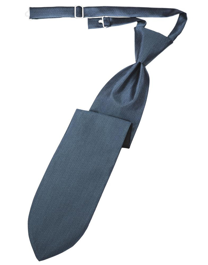 Desert Blue Herringbone Kids Necktie by Cardi