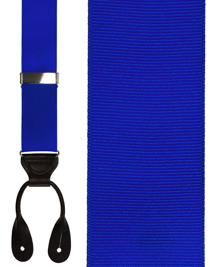 Electric Blue Grosgraine Ribbon II Suspenders Cardi