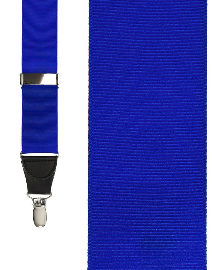 Electric Blue Grosgraine Ribbon Suspenders Cardi