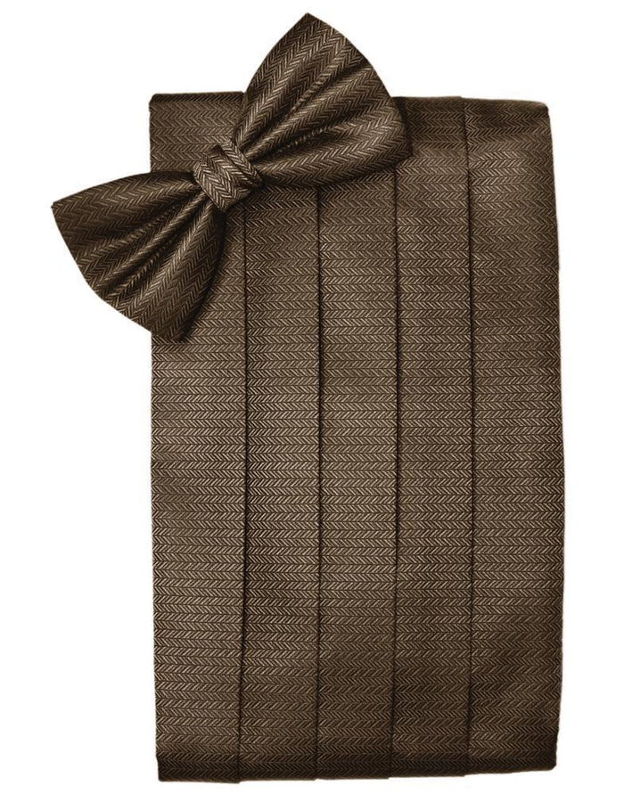 Espresso Herringbone Kids Cummerbund by Cardi