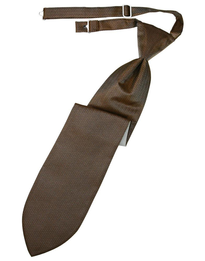 Espresso Herringbone Kids Necktie by Cardi